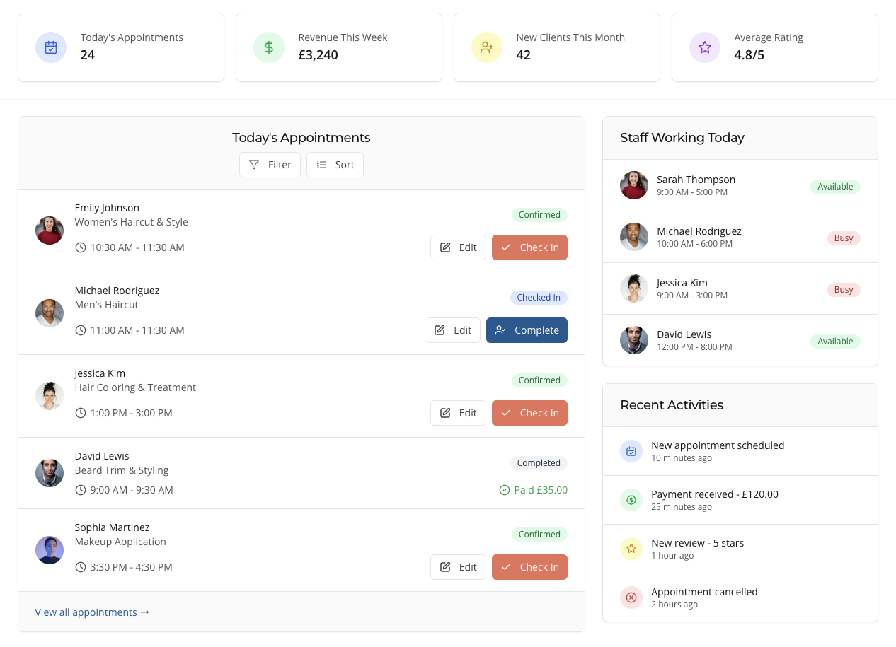 Booklyn dashboard interface
